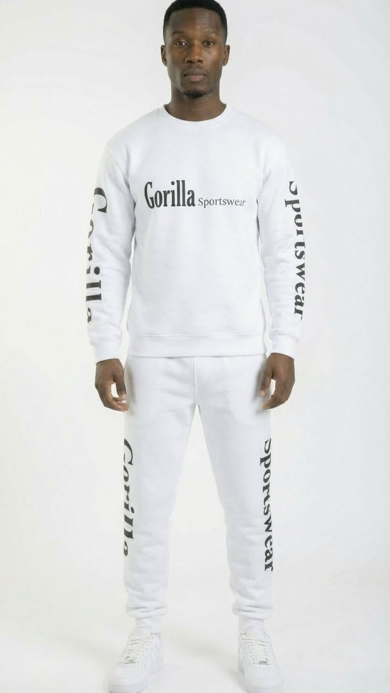 Men and Women Unisex White Sweatsuit Sportswear Set for Comfort and Everyday Wear