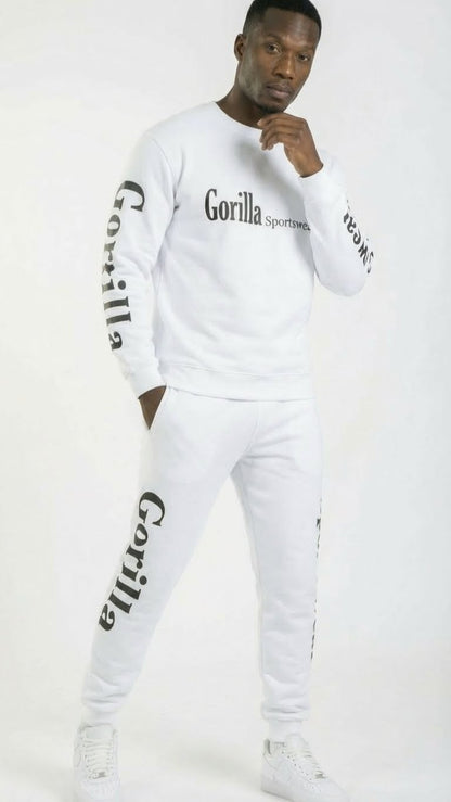 Men and Women Unisex White Sweatsuit Sportswear Set for Comfort and Everyday Wear