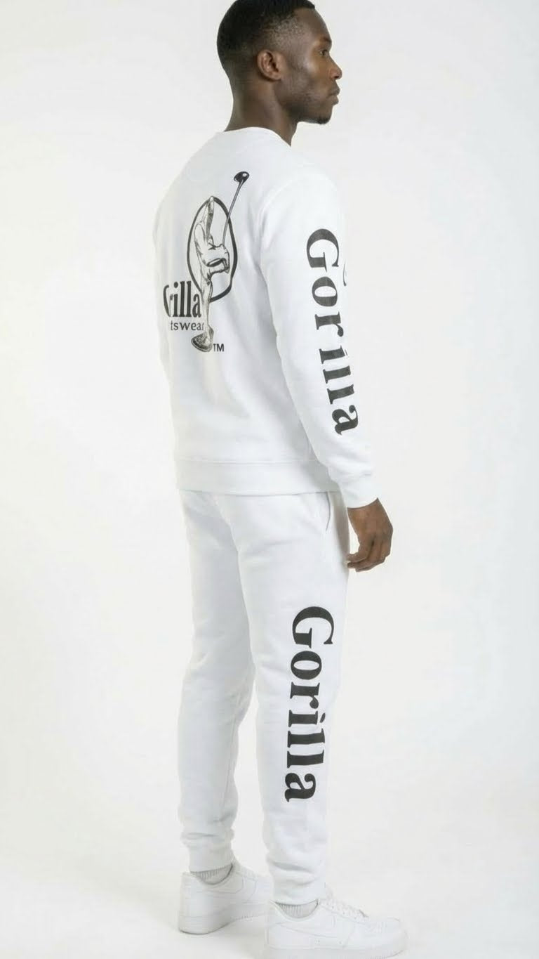 Men and Women Unisex White Sweatsuit Sportswear Set for Comfort and Everyday Wear