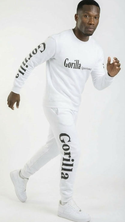 Men and Women Unisex White Sweatsuit Sportswear Set for Comfort and Everyday Wear