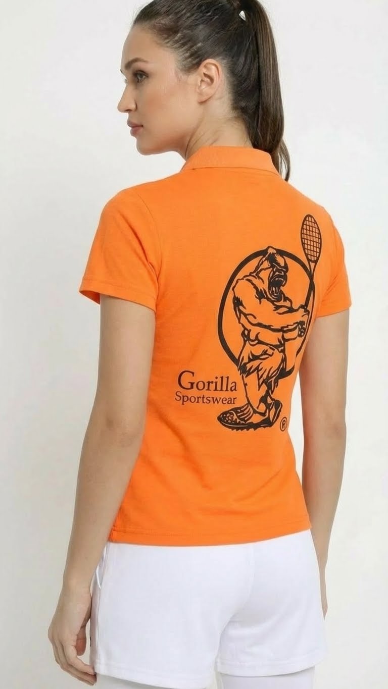 Premium Orange Tennis Performance Set – Athletic Polo, Breathable Leggings & Casual Golf Shorts