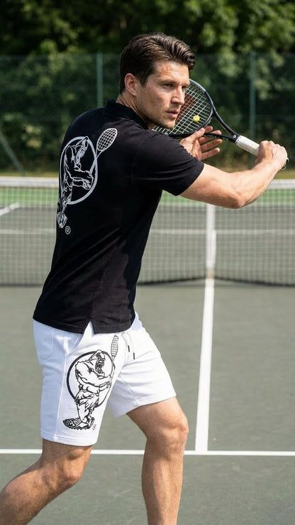 Men & Women Unisex Lightweight Black Tennis Shirt for Performance and Comfort