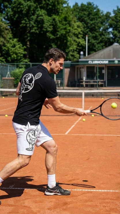 Men & Women Unisex Lightweight Black Tennis Shirt for Performance and Comfort