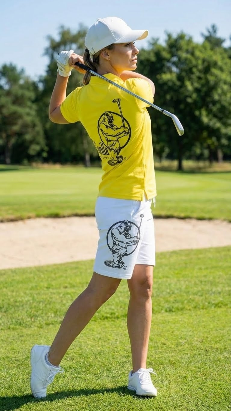 Mens & Womens Unisex Lightweight Yellow Golf Shirt