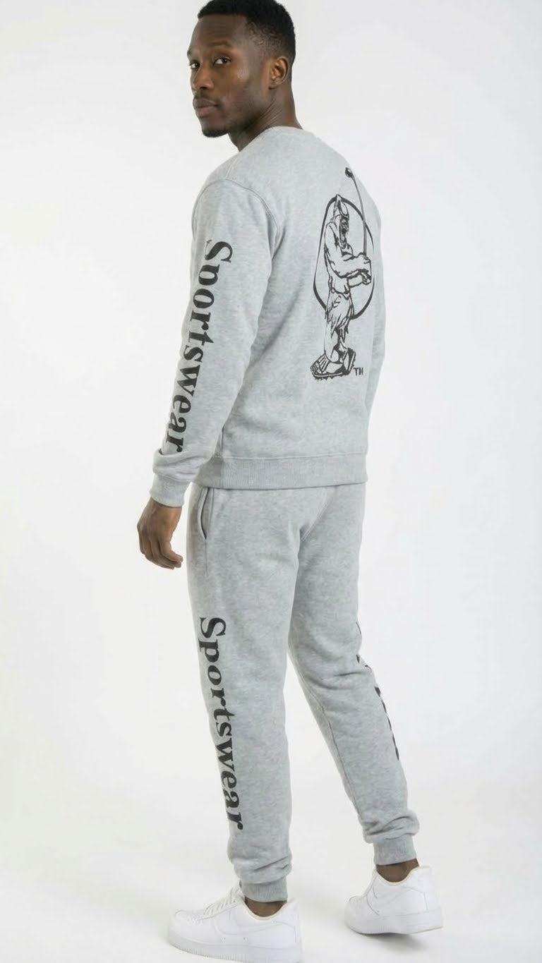 Men & Women Unisex Gray Sweatsuit Athleisure Sportswear Set for Comfort and Everyday Wear