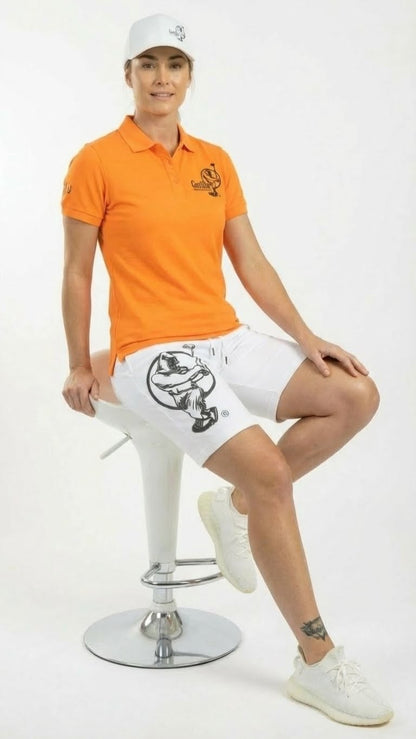 Unisex Lightweight Orange Golf Shirt for Men & Women – Breathable Moisture-Wicking Polyester Polo with UV Protection