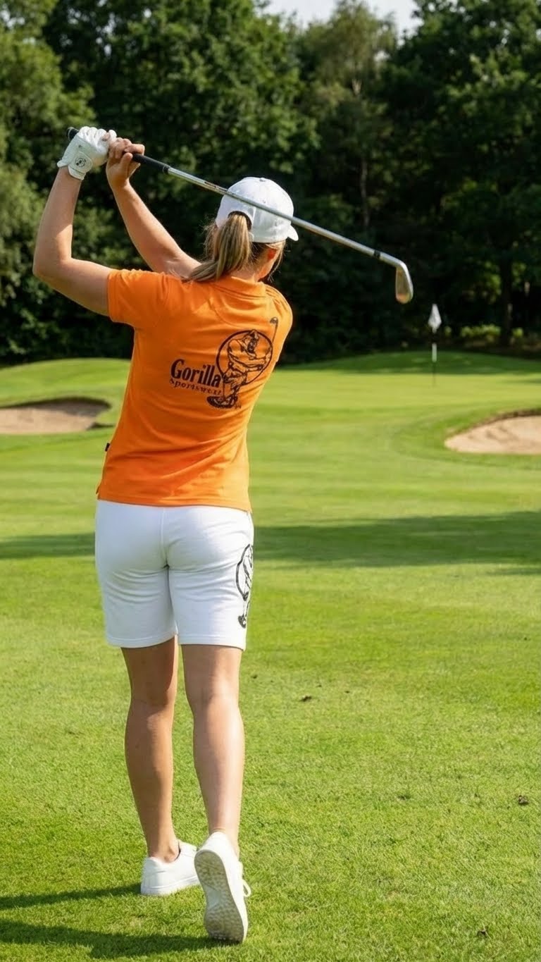 Unisex Lightweight Orange Golf Shirt for Men & Women – Breathable Moisture-Wicking Polyester Polo with UV Protection