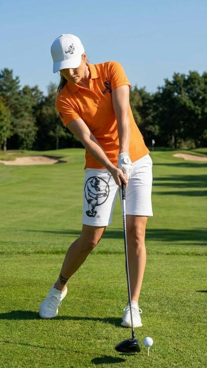 Unisex Lightweight Orange Golf Shirt for Men & Women – Breathable Moisture-Wicking Polyester Polo with UV Protection