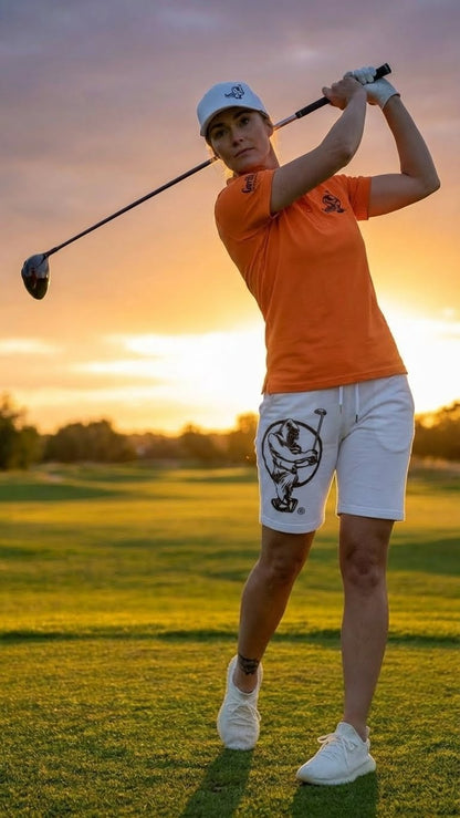 Unisex Lightweight Orange Golf Shirt for Men & Women – Breathable Moisture-Wicking Polyester Polo with UV Protection