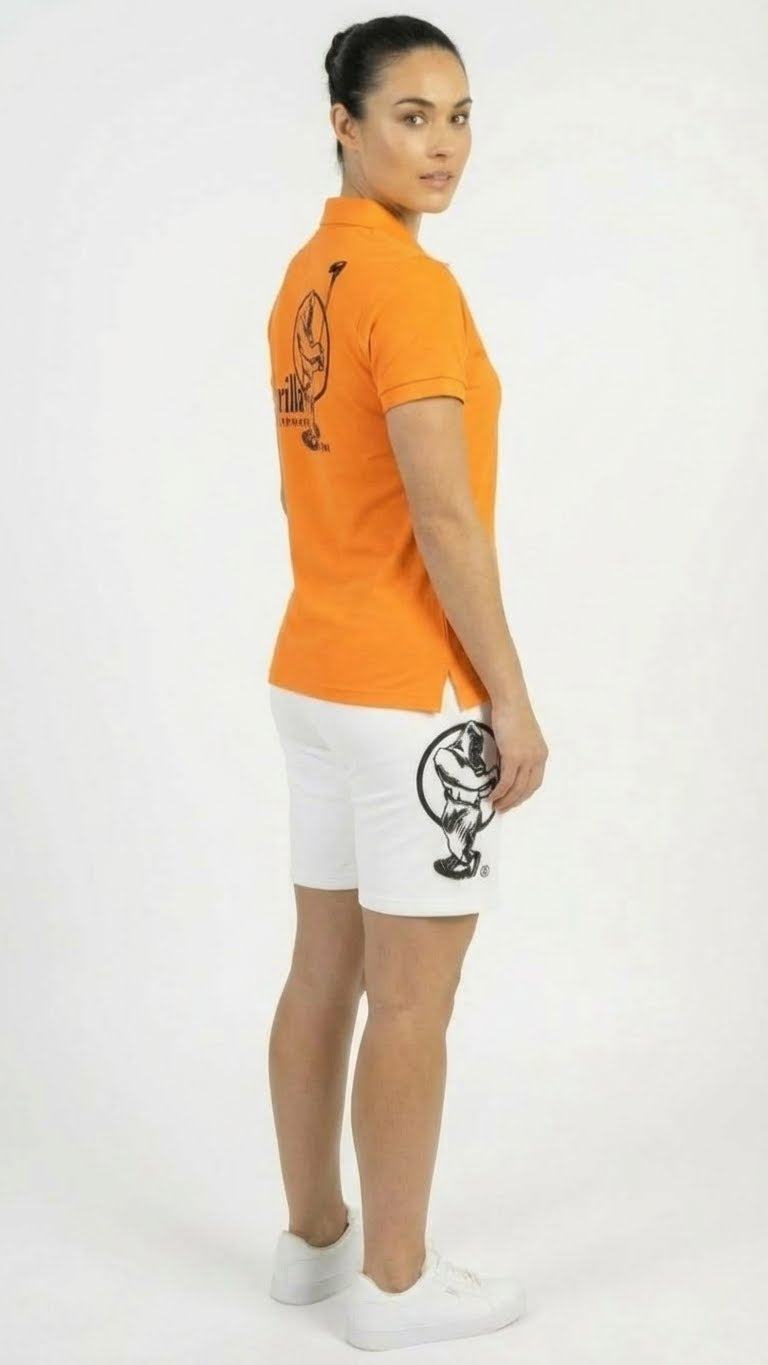 Unisex Lightweight Orange Golf Shirt for Men & Women – Breathable Moisture-Wicking Polyester Polo with UV Protection