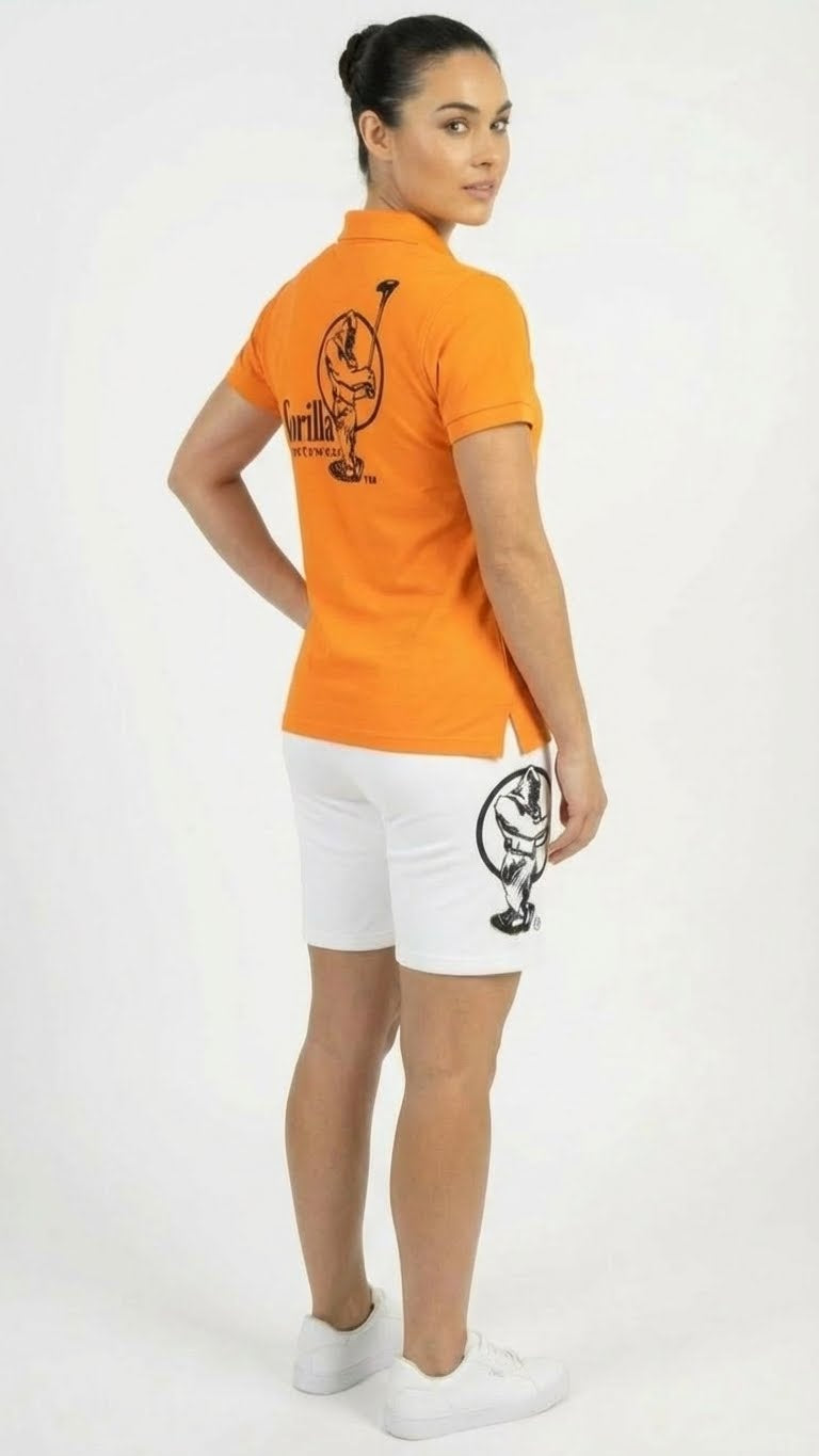 Unisex Lightweight Orange Golf Shirt for Men & Women – Breathable Moisture-Wicking Polyester Polo with UV Protection