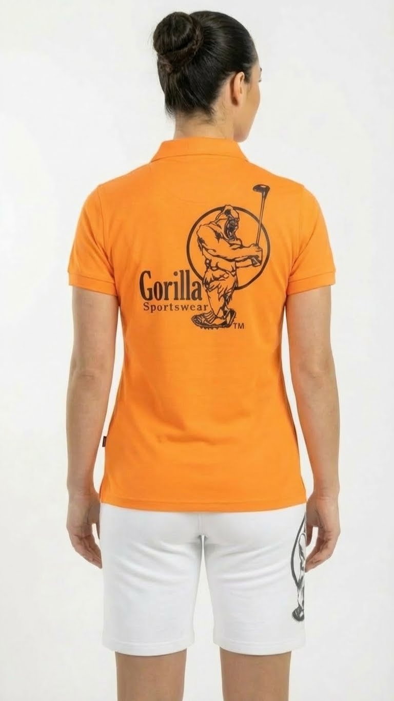 Unisex Lightweight Orange Golf Shirt for Men & Women – Breathable Moisture-Wicking Polyester Polo with UV Protection