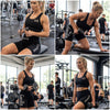 Women’s Black Seamless Gym Set – Sports Bra & High-Waisted Biker Shorts Activewear Set