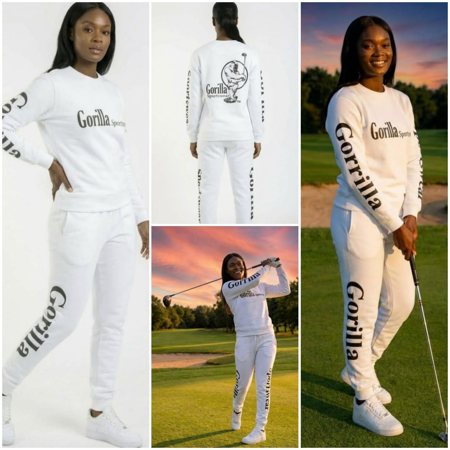 Men & Women Unisex White Sweatsuit Athleisure Sportswear Set for Comfort and Everyday Style