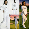 Men & Women Unisex White Sweatsuit Athleisure Sportswear Set for Comfort and Everyday Style