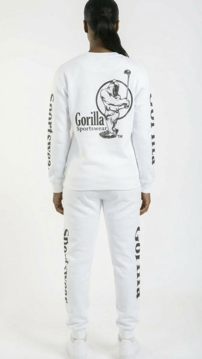 Men & Women Unisex White Sweatsuit Athleisure Sportswear Set for Comfort and Everyday Style