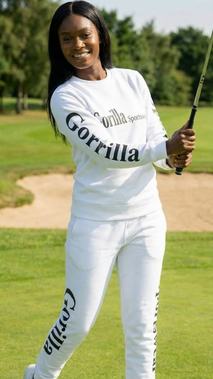 Men & Women Unisex White Sweatsuit Athleisure Sportswear Set for Comfort and Everyday Style