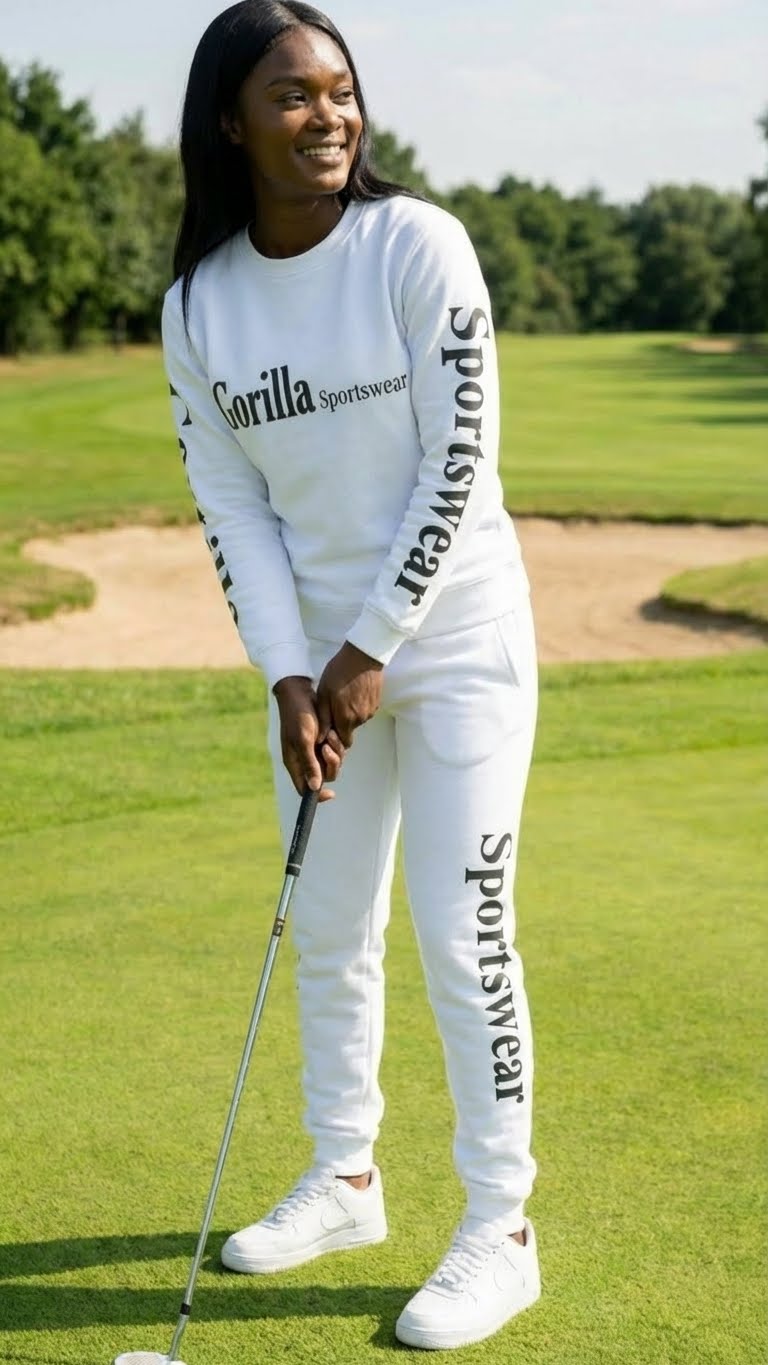 Men & Women Unisex White Sweatsuit Athleisure Sportswear Set for Comfort and Everyday Style