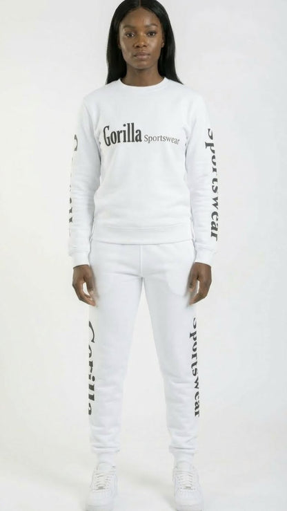 Men & Women Unisex White Sweatsuit Athleisure Sportswear Set for Comfort and Everyday Style