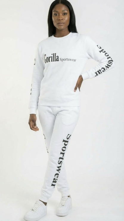 Men & Women Unisex White Sweatsuit Athleisure Sportswear Set for Comfort and Everyday Style
