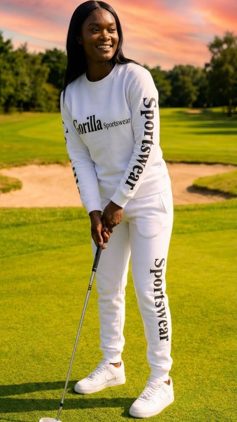 Men & Women Unisex White Sweatsuit Athleisure Sportswear Set for Comfort and Everyday Style