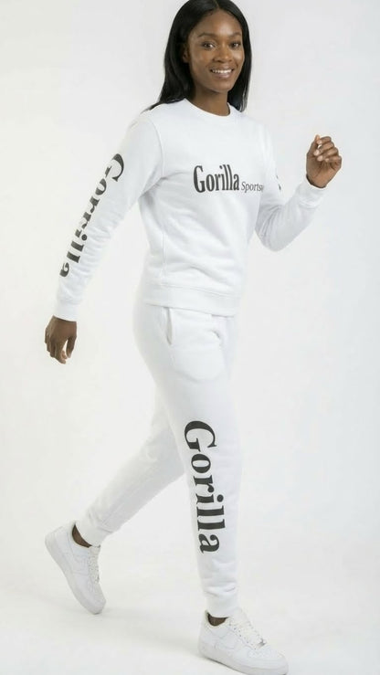Men & Women Unisex White Sweatsuit Athleisure Sportswear Set for Comfort and Everyday Style