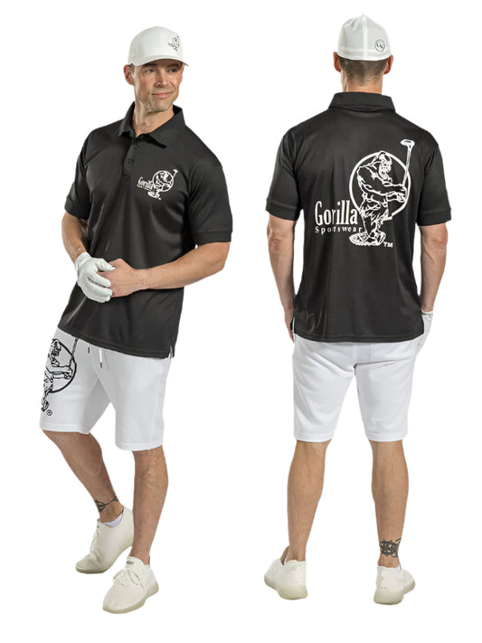 Mens & Womens Unisex Lightweight Black Golf Shirt