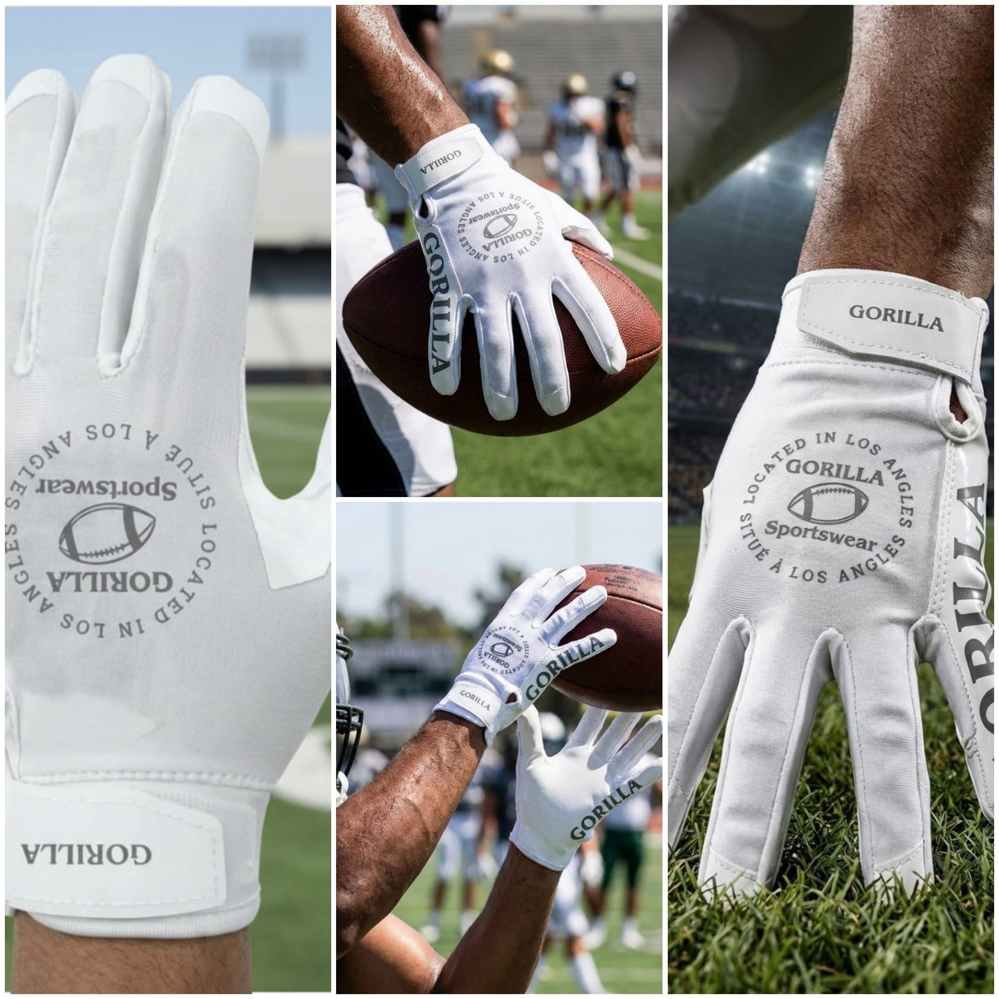 Unisex Performance Sports Gloves for Training and Football with Premium Grip (White)