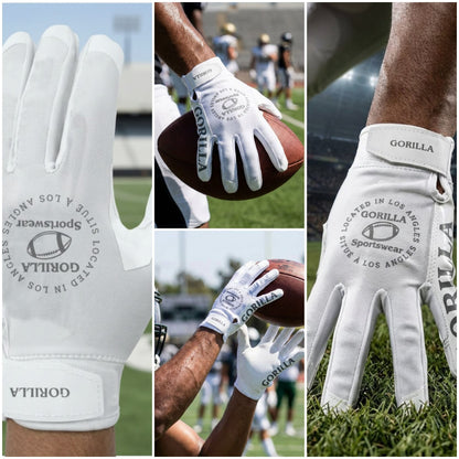 Unisex Performance Sports Gloves for Training and Football with Premium Grip (White)