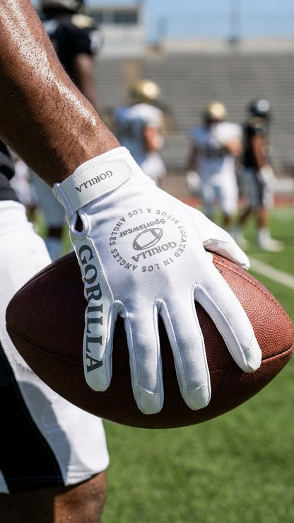 Unisex Performance Sports Gloves for Training and Football with Premium Grip (White)