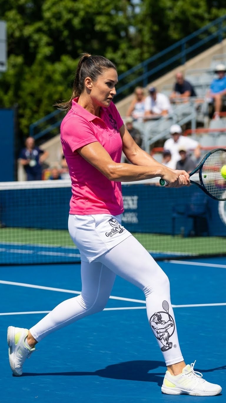 Premium Pink Tennis Performance Set – Athletic Polo, Breathable Leggings & Casual Golf Shorts