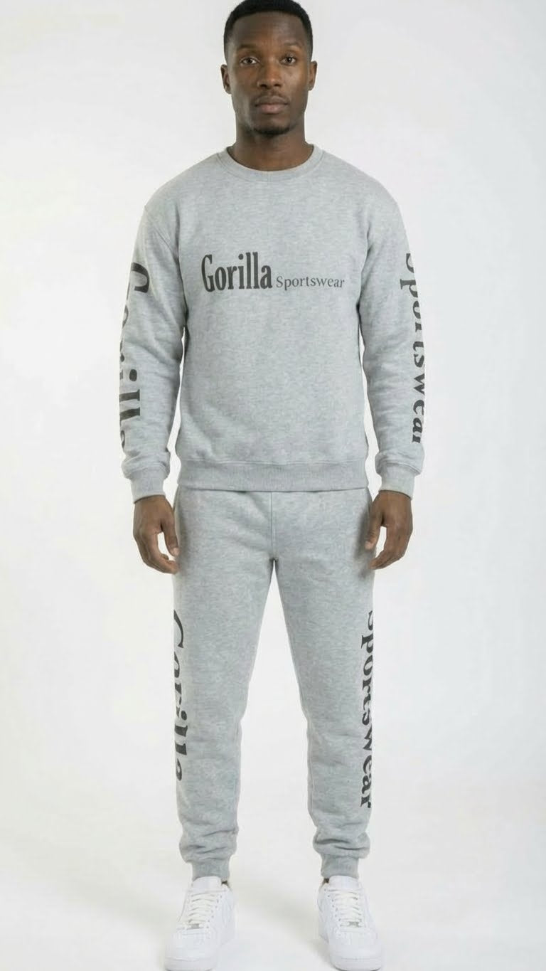 Men & Women Unisex Gray Sweatsuit Athleisure Sportswear Set for Comfort and Everyday Wear