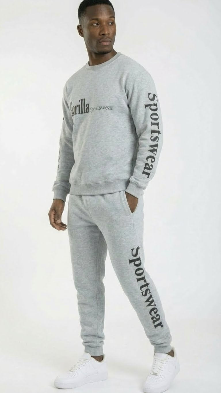 Men & Women Unisex Gray Sweatsuit Athleisure Sportswear Set for Comfort and Everyday Wear