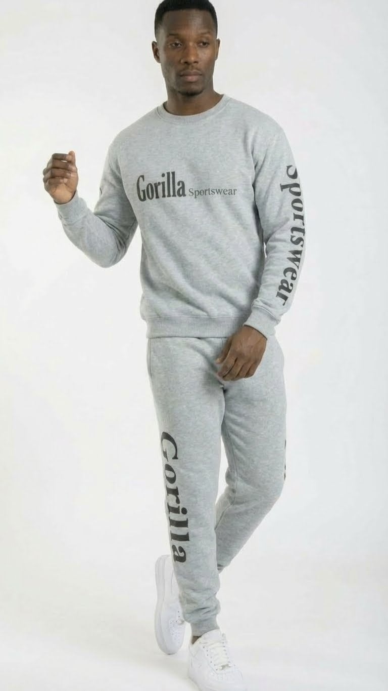 Men & Women Unisex Gray Sweatsuit Athleisure Sportswear Set for Comfort and Everyday Wear