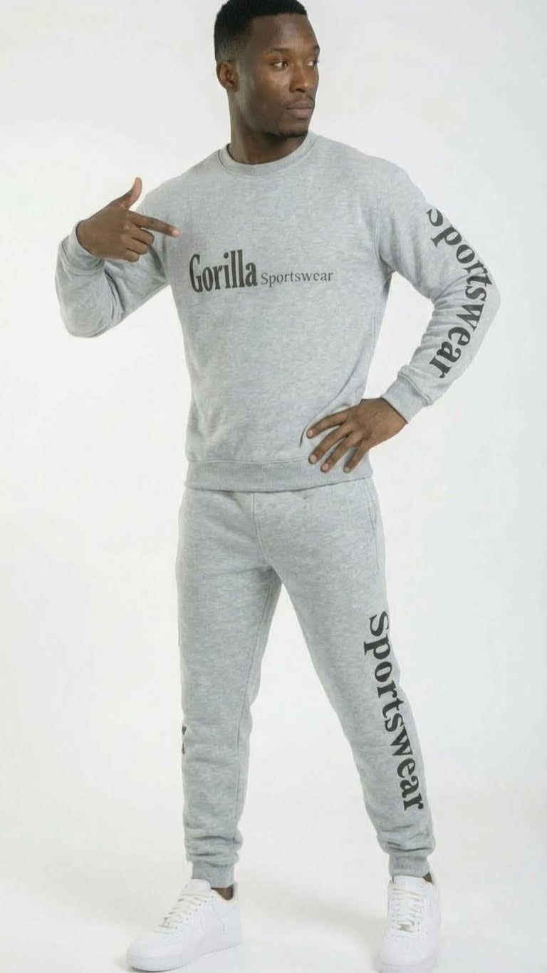 Men & Women Unisex Gray Sweatsuit Athleisure Sportswear Set for Comfort and Everyday Wear