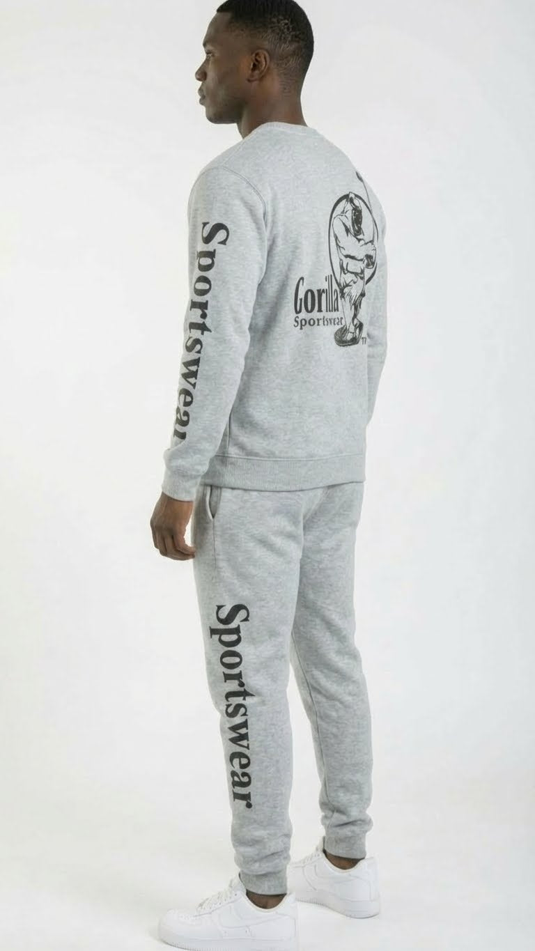 Men & Women Unisex Gray Sweatsuit Athleisure Sportswear Set for Comfort and Everyday Wear