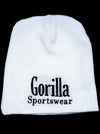 Gorilla Sportswear Unisex White Beanie Cap – Premium Knit Winter Cap